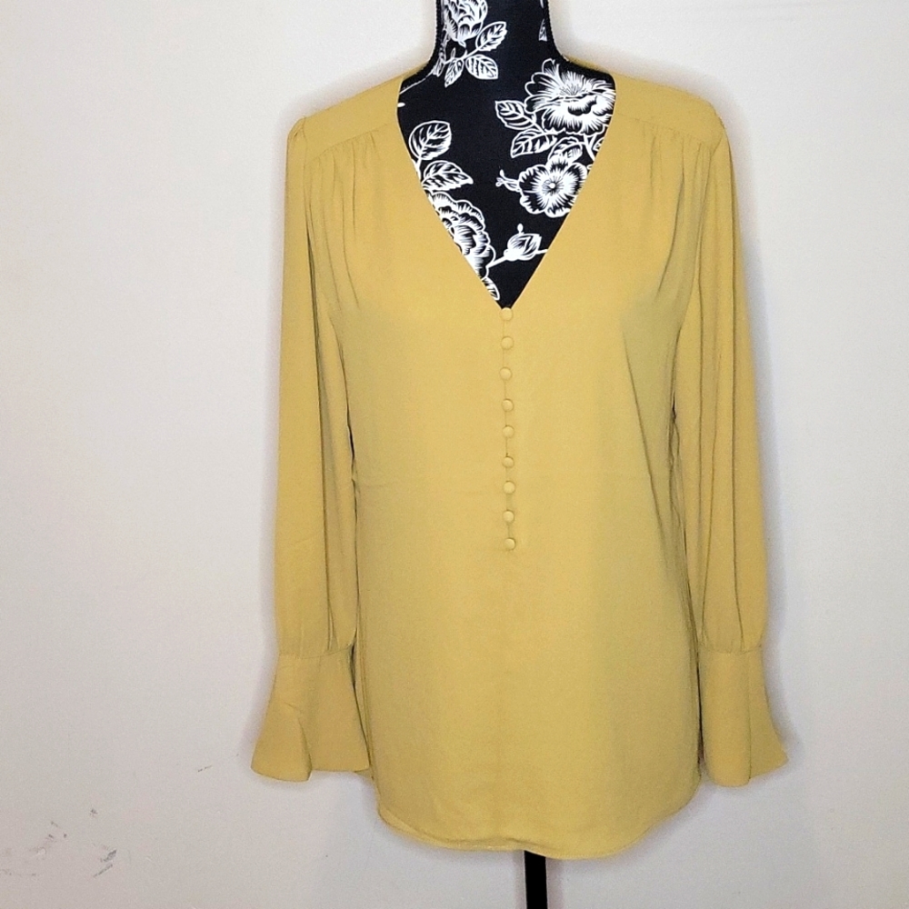 NWT Large Womens Mustard Blouse